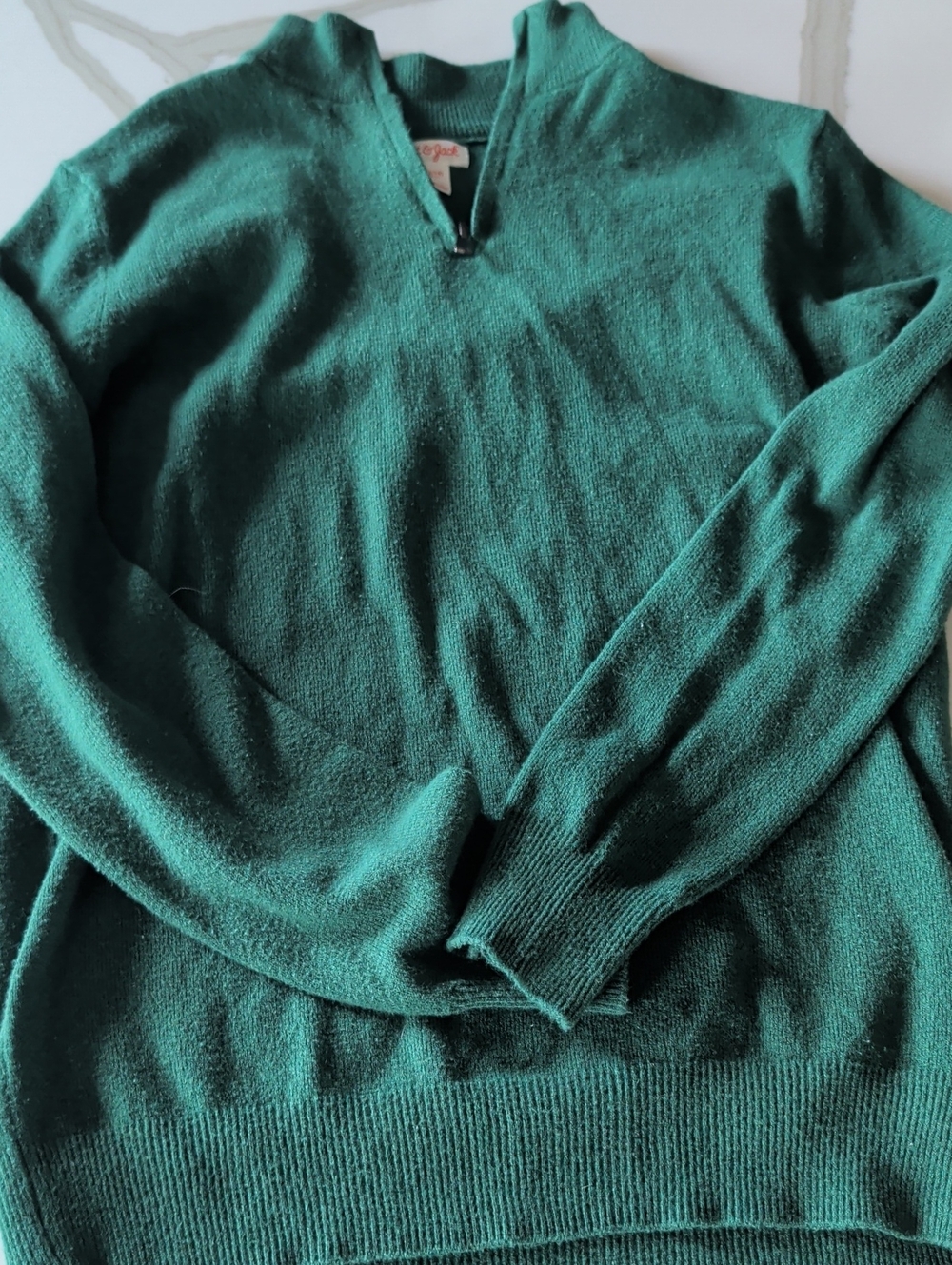 Green Boys Quarter Zip Sweater